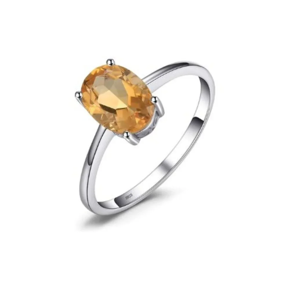 💛 1.16ct Natural Citrine Ring - 925 Sterling Silver - Picture 4 of 6